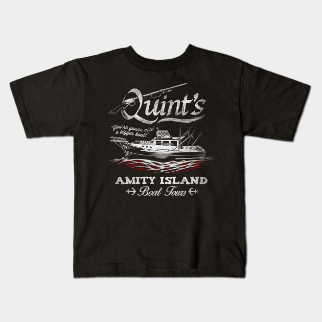 Quint's Boat Tours Kids T-Shirt by CoDDesigns